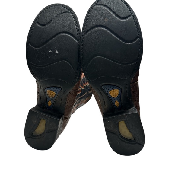 Ariat ostrich Brown and Black Western Boots - Picture 5 of 13